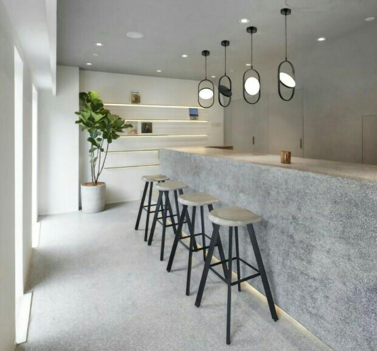 Modern KUU Rotating Circle LED Pendant Light Moon Inspired Adjustable Ring Hanging Lamp