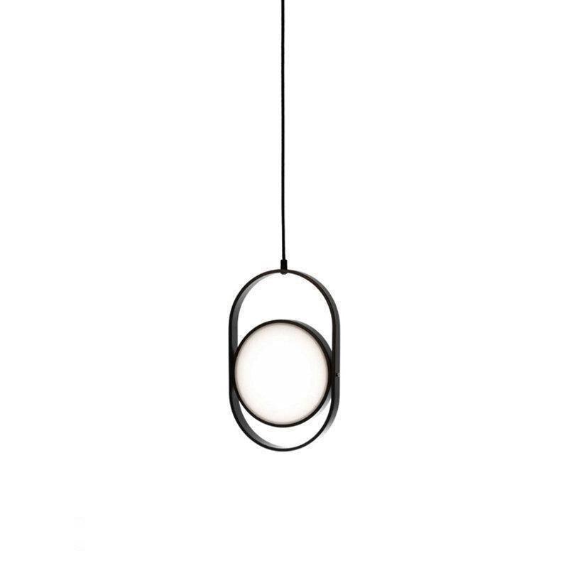 Modern KUU Rotating Circle LED Pendant Light Moon Inspired Adjustable Ring Hanging Lamp