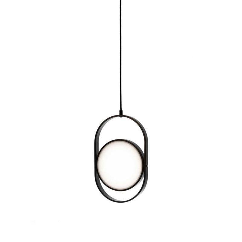 Modern KUU Rotating Circle LED Pendant Light Moon Inspired Adjustable Ring Hanging Lamp