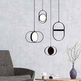 Modern KUU Rotating Circle LED Pendant Light Moon Inspired Adjustable Ring Hanging Lamp