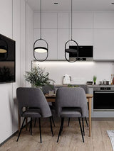 Modern KUU Rotating Circle LED Pendant Light Moon Inspired Adjustable Ring Hanging Lamp