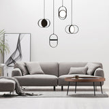 Modern KUU Rotating Circle LED Pendant Light Moon Inspired Adjustable Ring Hanging Lamp