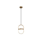 Modern KUU Rotating Circle LED Pendant Light Moon Inspired Adjustable Ring Hanging Lamp