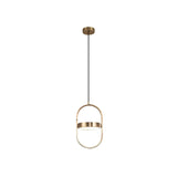 Modern KUU Rotating Circle LED Pendant Light Moon Inspired Adjustable Ring Hanging Lamp