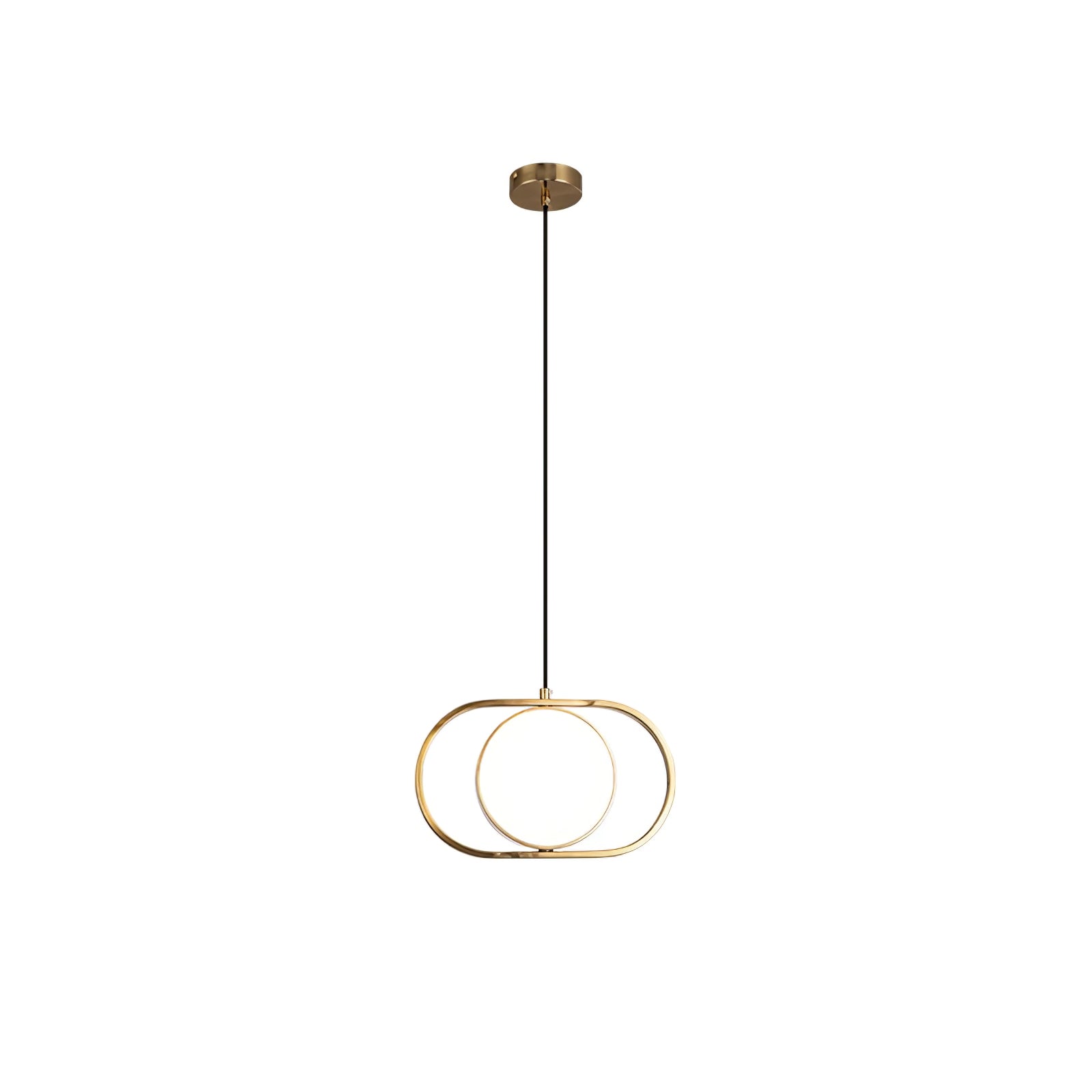 Modern KUU Rotating Circle LED Pendant Light Moon Inspired Adjustable Ring Hanging Lamp