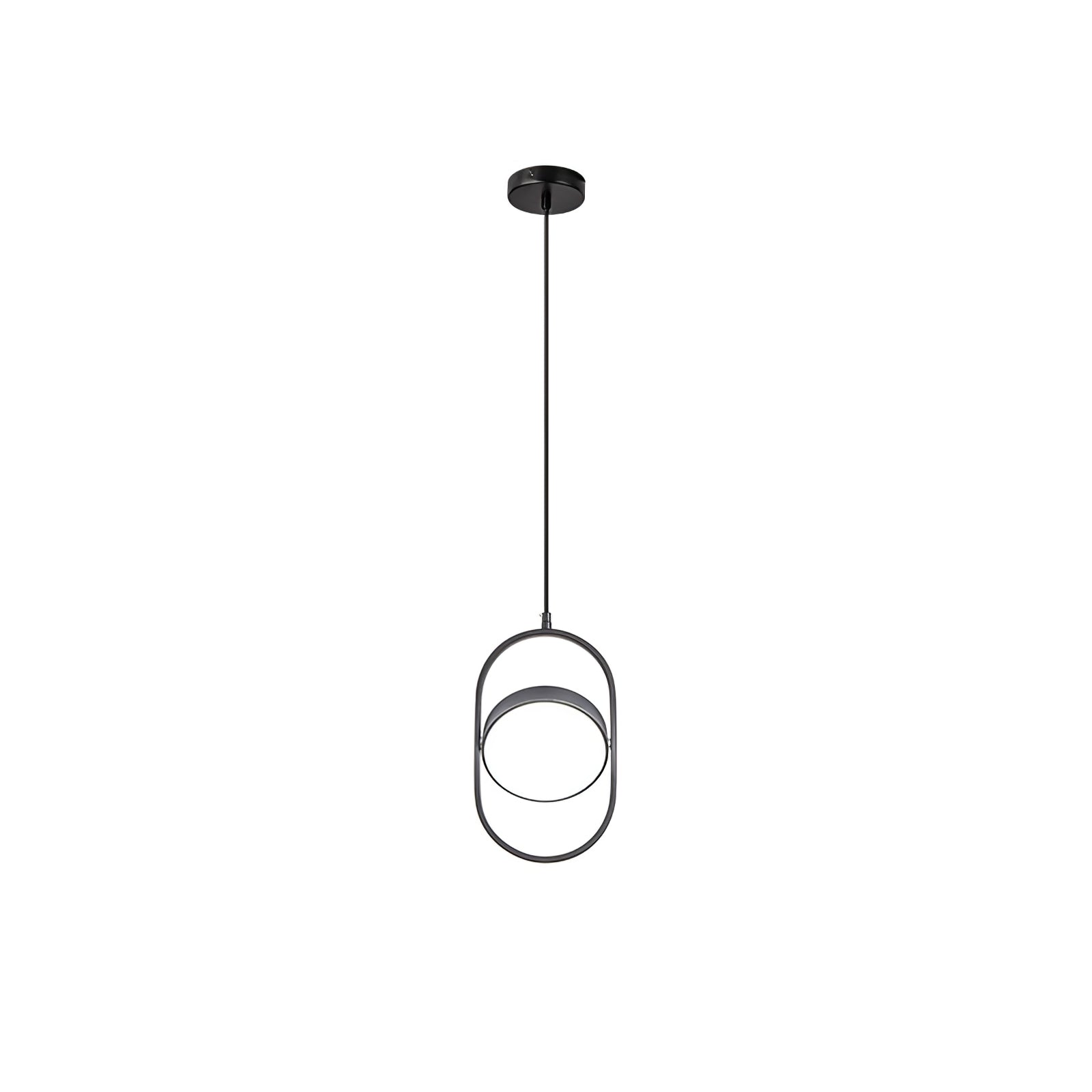 Modern KUU Rotating Circle LED Pendant Light Moon Inspired Adjustable Ring Hanging Lamp