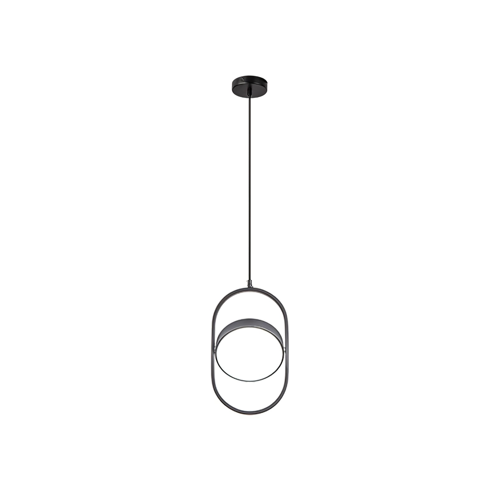 Modern KUU Rotating Circle LED Pendant Light Moon Inspired Adjustable Ring Hanging Lamp