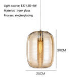 Modern Lantern Electroplated Glass Pendant Light Elegant Hanging Ceiling Fixture for Kitchen Island