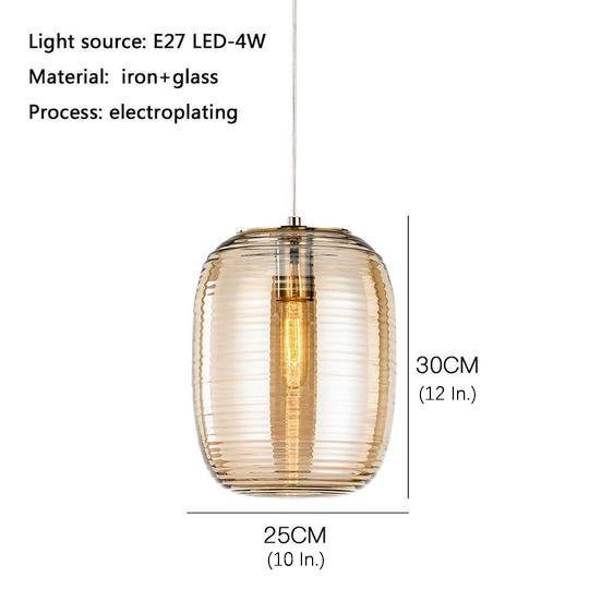 Modern Lantern Electroplated Glass Pendant Light Elegant Hanging Ceiling Fixture for Kitchen Island