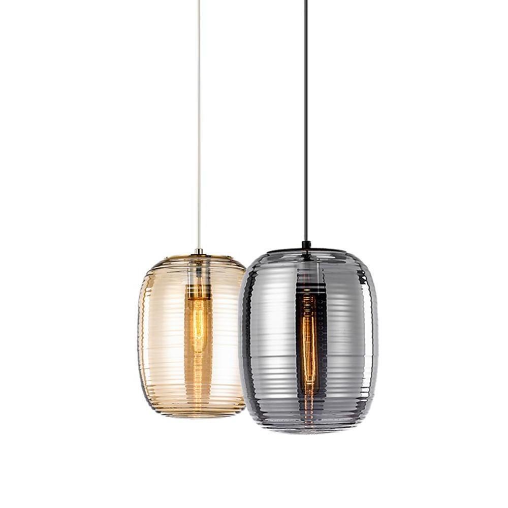 Modern Lantern Electroplated Glass Pendant Light Elegant Hanging Ceiling Fixture for Kitchen Island