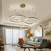 Modern Large Round LED Chandelier for High Ceilings and Living Room Aluminum Pendant Light