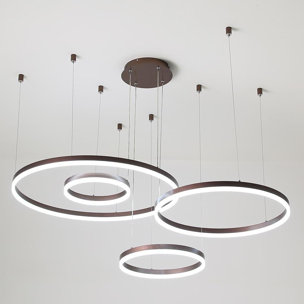 Modern Large Round LED Chandelier for High Ceilings and Living Room Aluminum Pendant Light