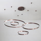 Modern Large Round LED Chandelier for High Ceilings and Living Room Aluminum Pendant Light