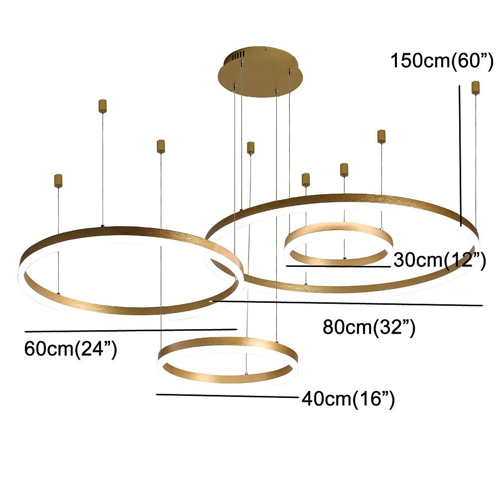 Modern Large Round LED Chandelier for High Ceilings and Living Room Aluminum Pendant Light