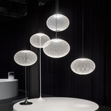 Modern Latticed Metal Mesh Pendant Light with Integrated LED for Living Room and Dining Areas