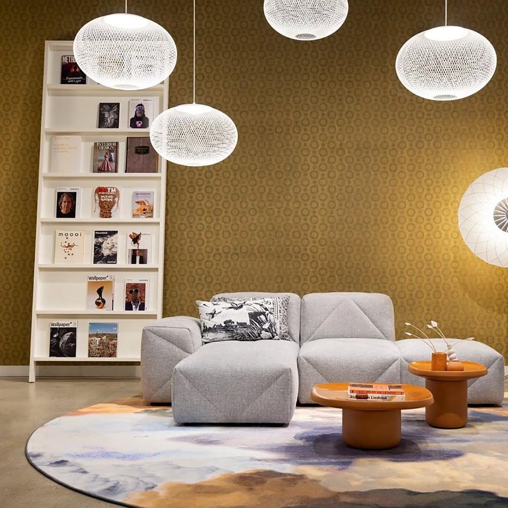 Modern Latticed Metal Mesh Pendant Light with Integrated LED for Living Room and Dining Areas