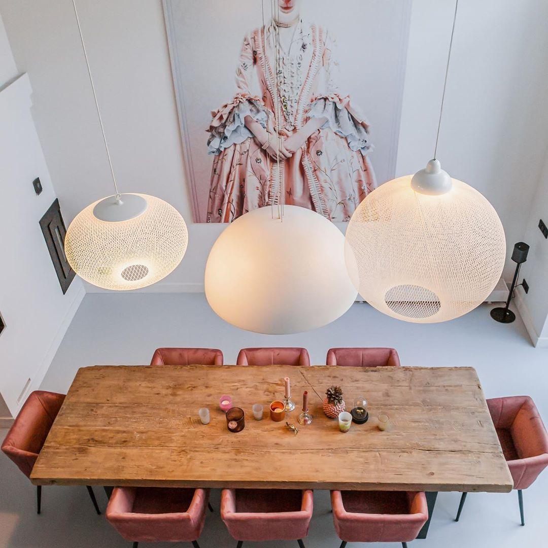 Modern Latticed Metal Mesh Pendant Light with Integrated LED for Living Room and Dining Areas
