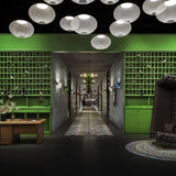 Modern Latticed Metal Mesh Pendant Light with Integrated LED for Living Room and Dining Areas