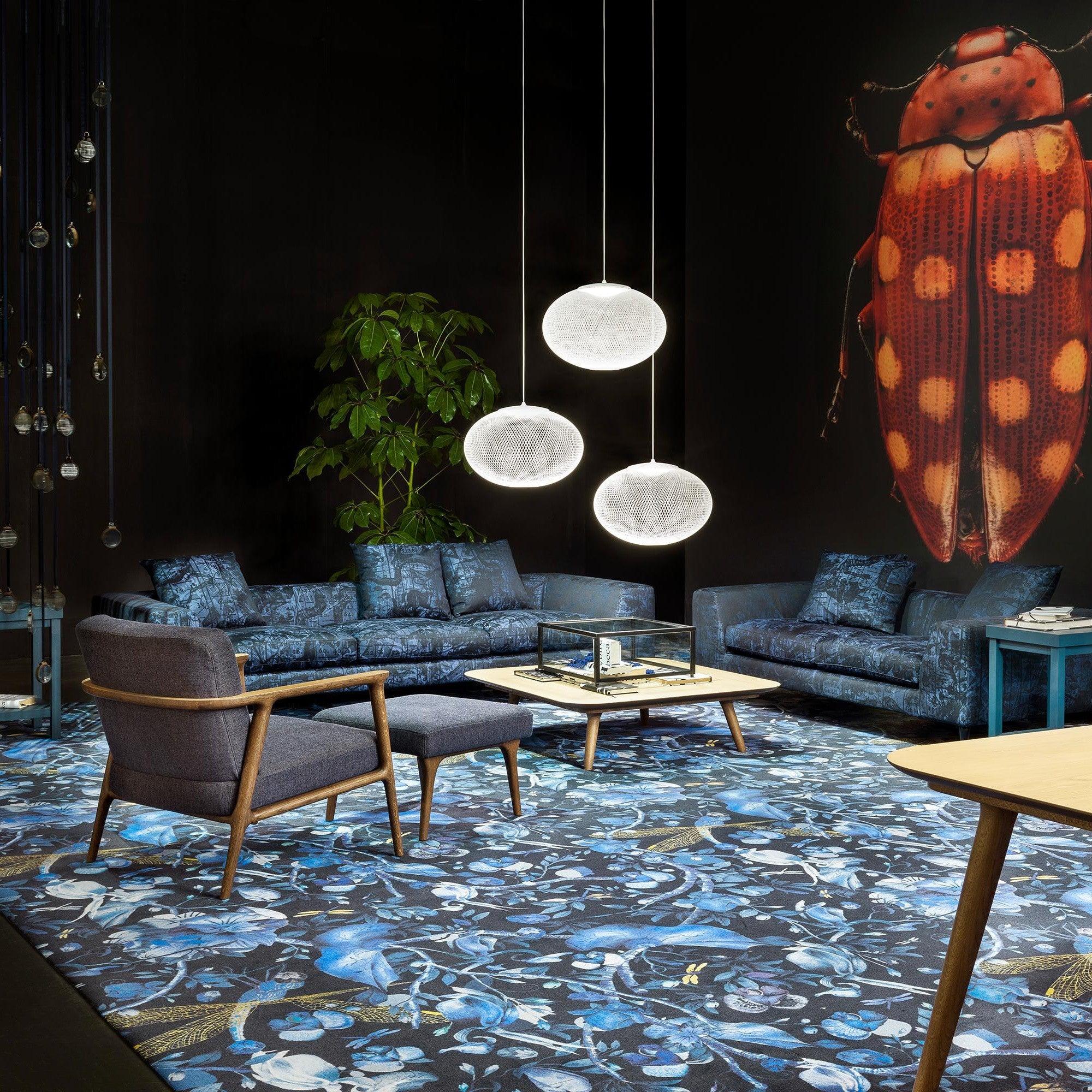 Modern Latticed Metal Mesh Pendant Light with Integrated LED for Living Room and Dining Areas