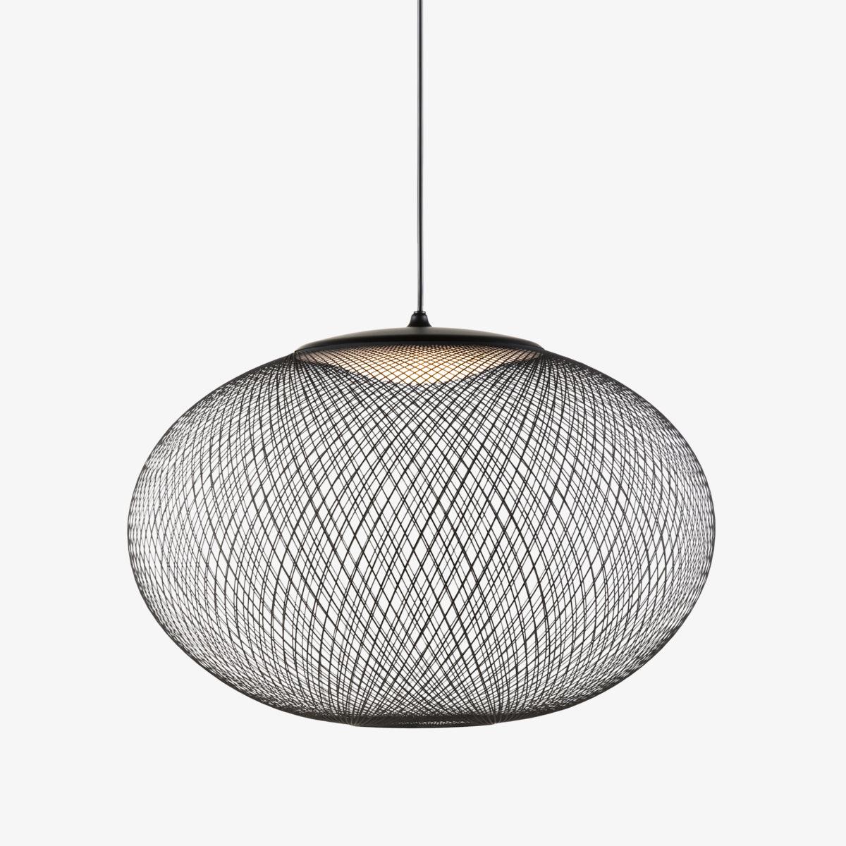 Modern Latticed Metal Mesh Pendant Light with Integrated LED for Living Room and Dining Areas