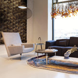 Modern Latticed Metal Mesh Pendant Light with Integrated LED for Living Room and Dining Areas