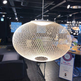 Modern Latticed Metal Mesh Pendant Light with Integrated LED for Living Room and Dining Areas