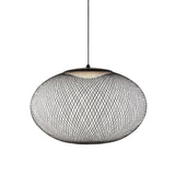 Modern Latticed Metal Mesh Pendant Light with Integrated LED for Living Room and Dining Areas