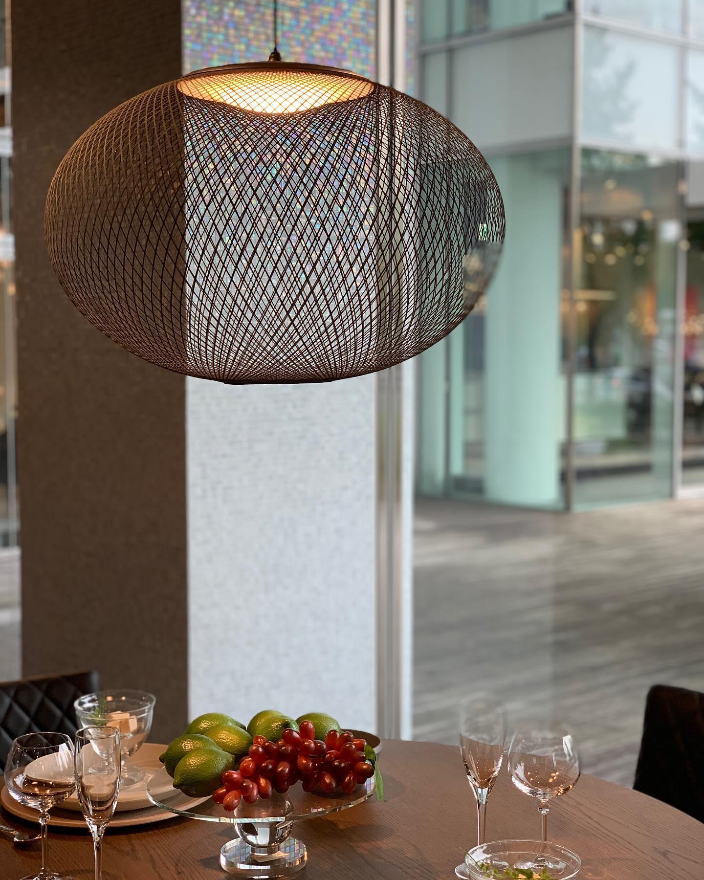 Modern Latticed Metal Mesh Pendant Light with Integrated LED for Living Room and Dining Areas