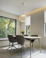 Modern Latticed Metal Mesh Pendant Light with Integrated LED for Living Room and Dining Areas
