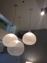 Modern Latticed Metal Mesh Pendant Light with Integrated LED for Living Room and Dining Areas