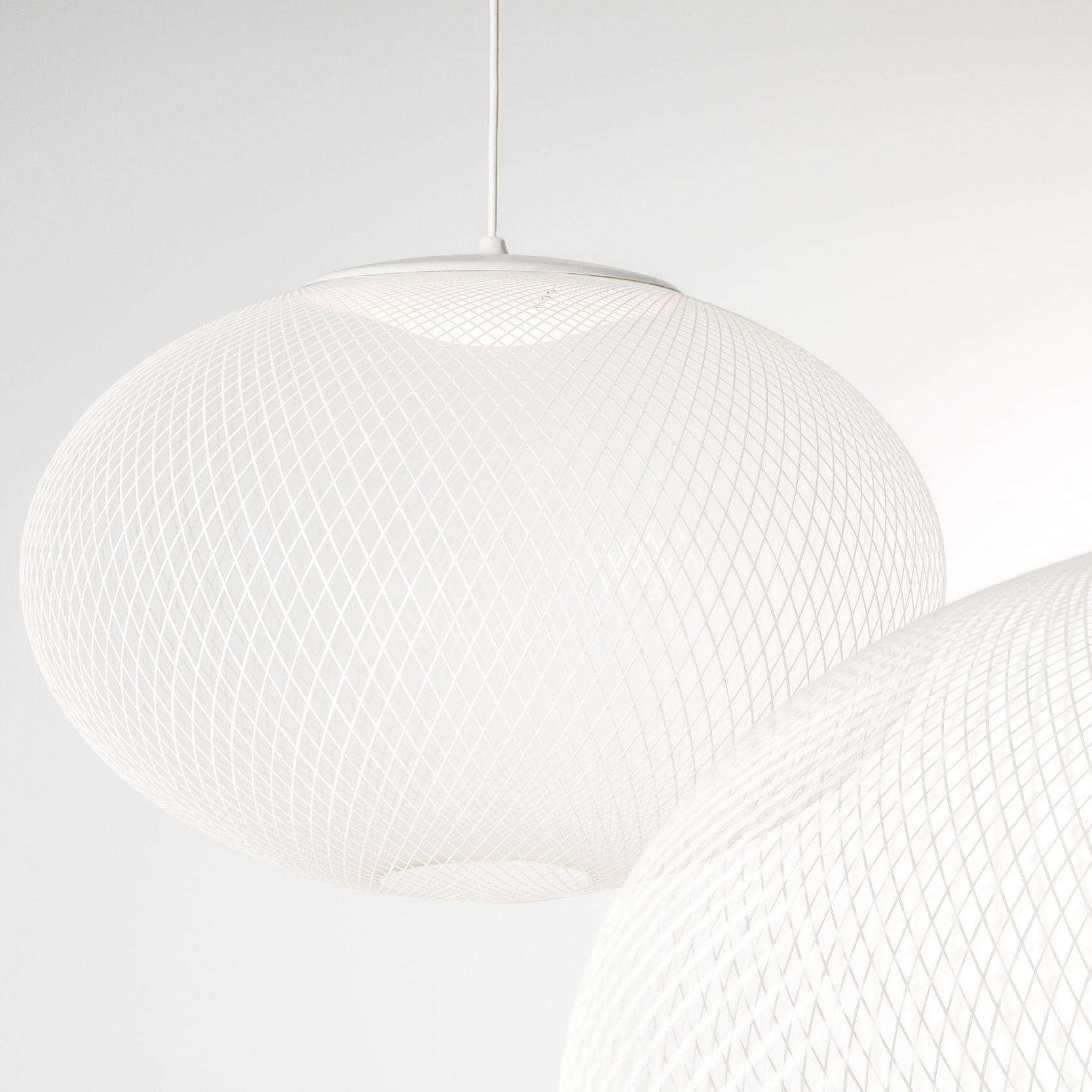 Modern Latticed Metal Mesh Pendant Light with Integrated LED for Living Room and Dining Areas