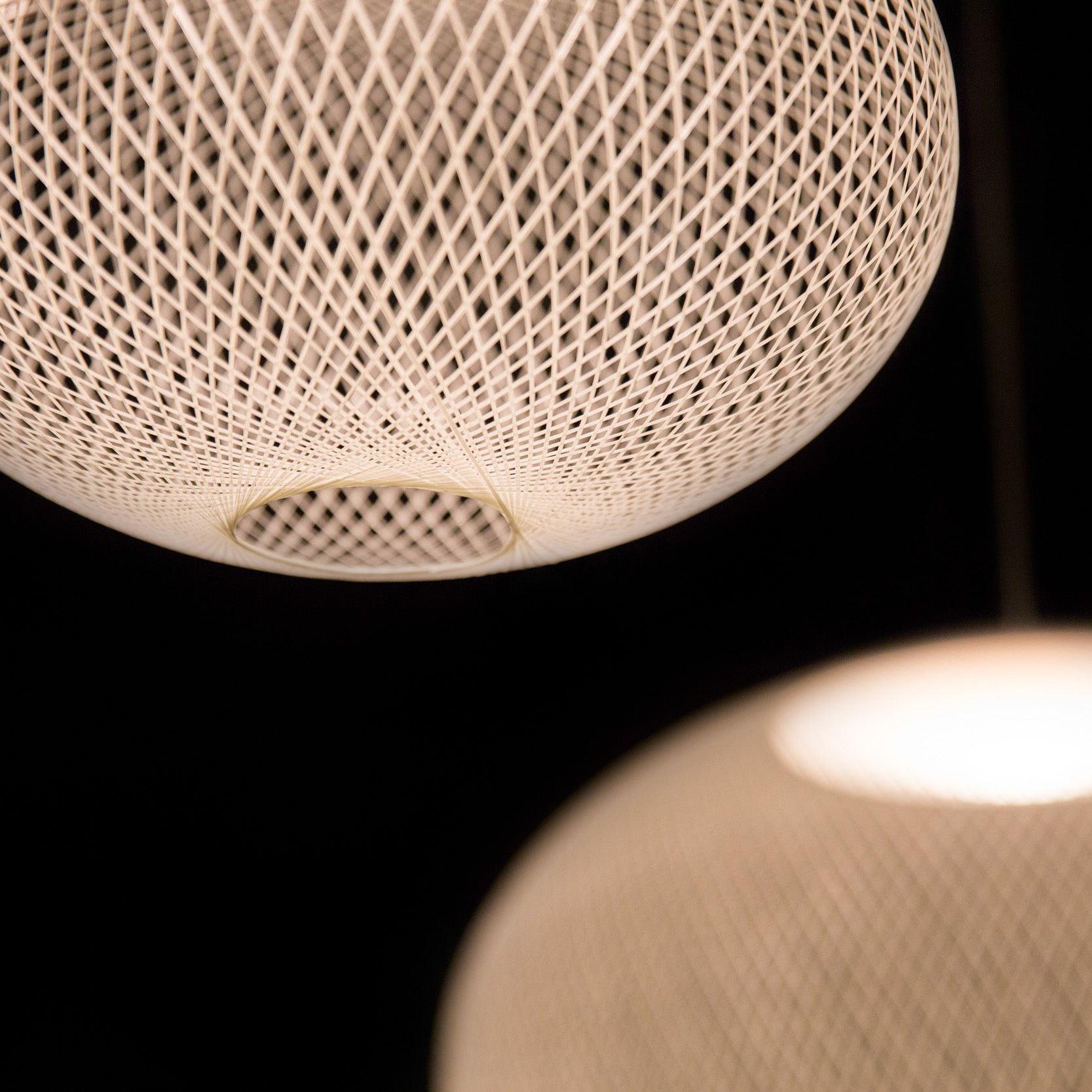 Modern Latticed Metal Mesh Pendant Light with Integrated LED for Living Room and Dining Areas
