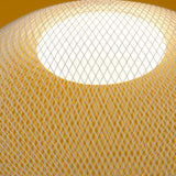 Modern Latticed Metal Mesh Pendant Light with Integrated LED for Living Room and Dining Areas