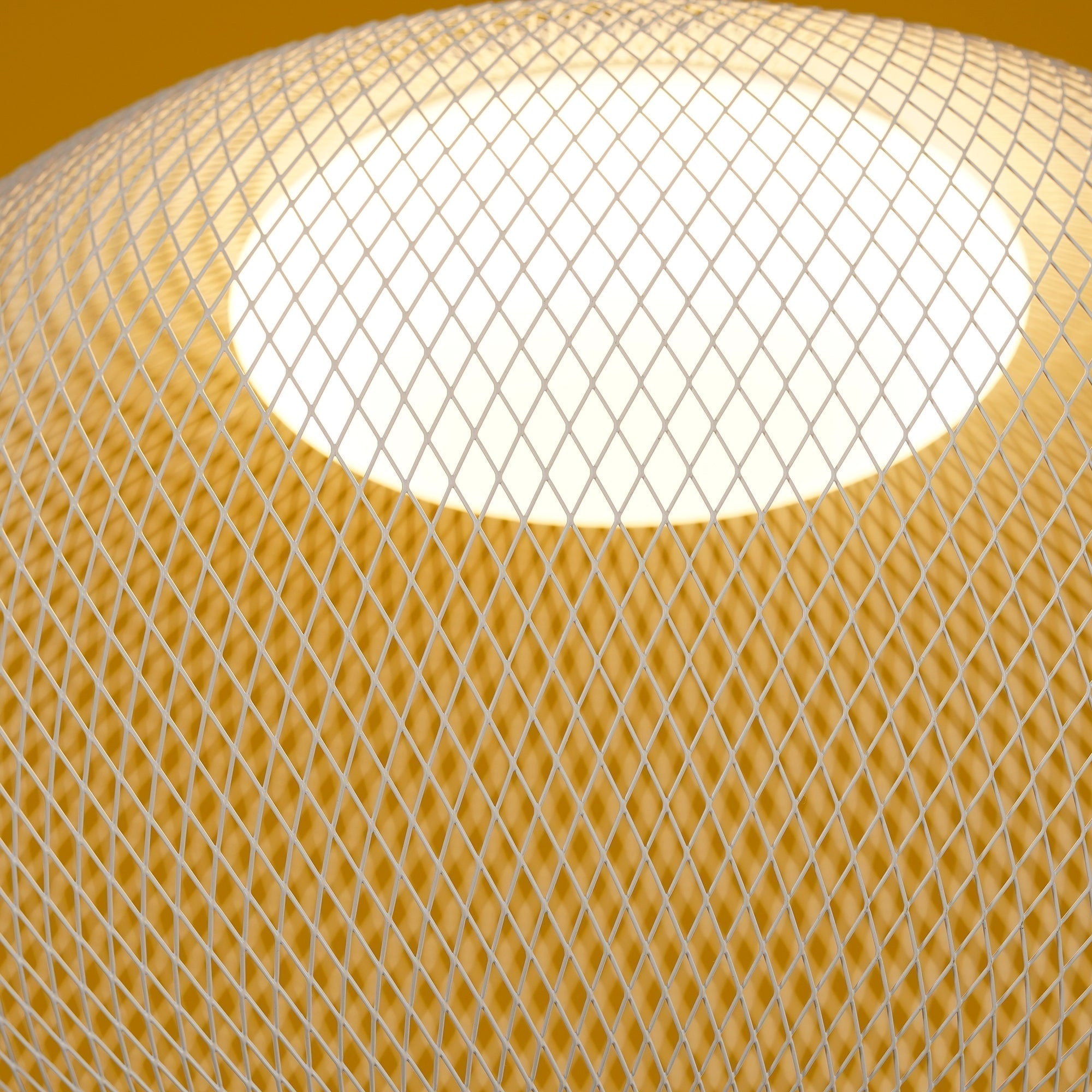 Modern Latticed Metal Mesh Pendant Light with Integrated LED for Living Room and Dining Areas