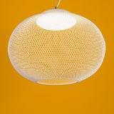 Modern Latticed Metal Mesh Pendant Light with Integrated LED for Living Room and Dining Areas