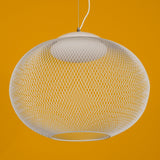 Modern Latticed Metal Mesh Pendant Light with Integrated LED for Living Room and Dining Areas
