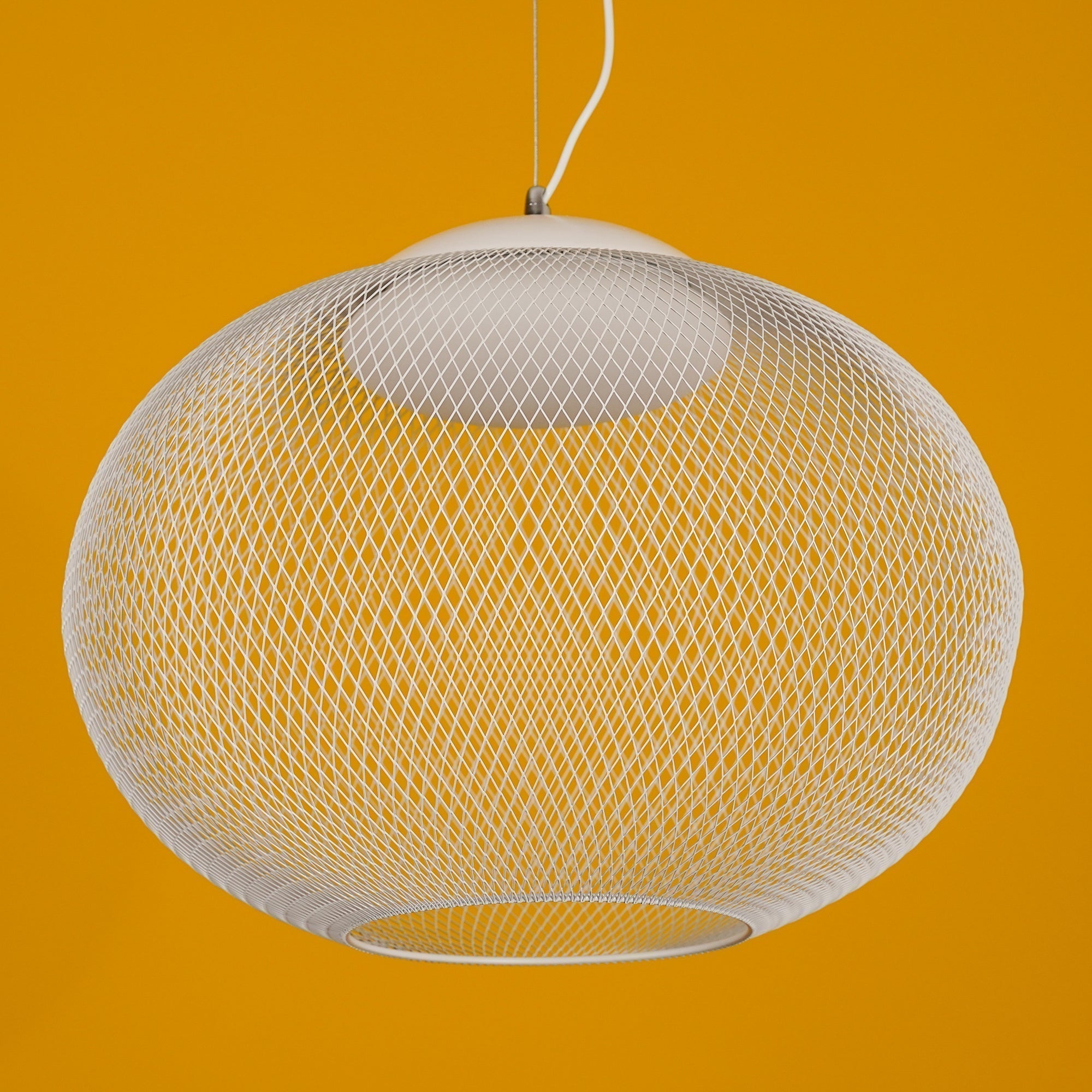 Modern Latticed Metal Mesh Pendant Light with Integrated LED for Living Room and Dining Areas