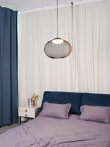 Modern Latticed Metal Mesh Pendant Light with Integrated LED for Living Room and Dining Areas