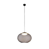 Modern Latticed Metal Mesh Pendant Light with Integrated LED for Living Room and Dining Areas