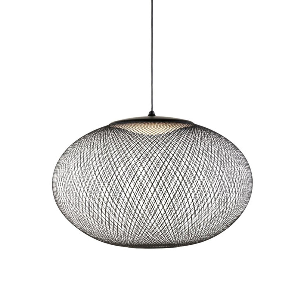 Modern Latticed Metal Mesh Pendant Light with Integrated LED for Living Room and Dining Areas