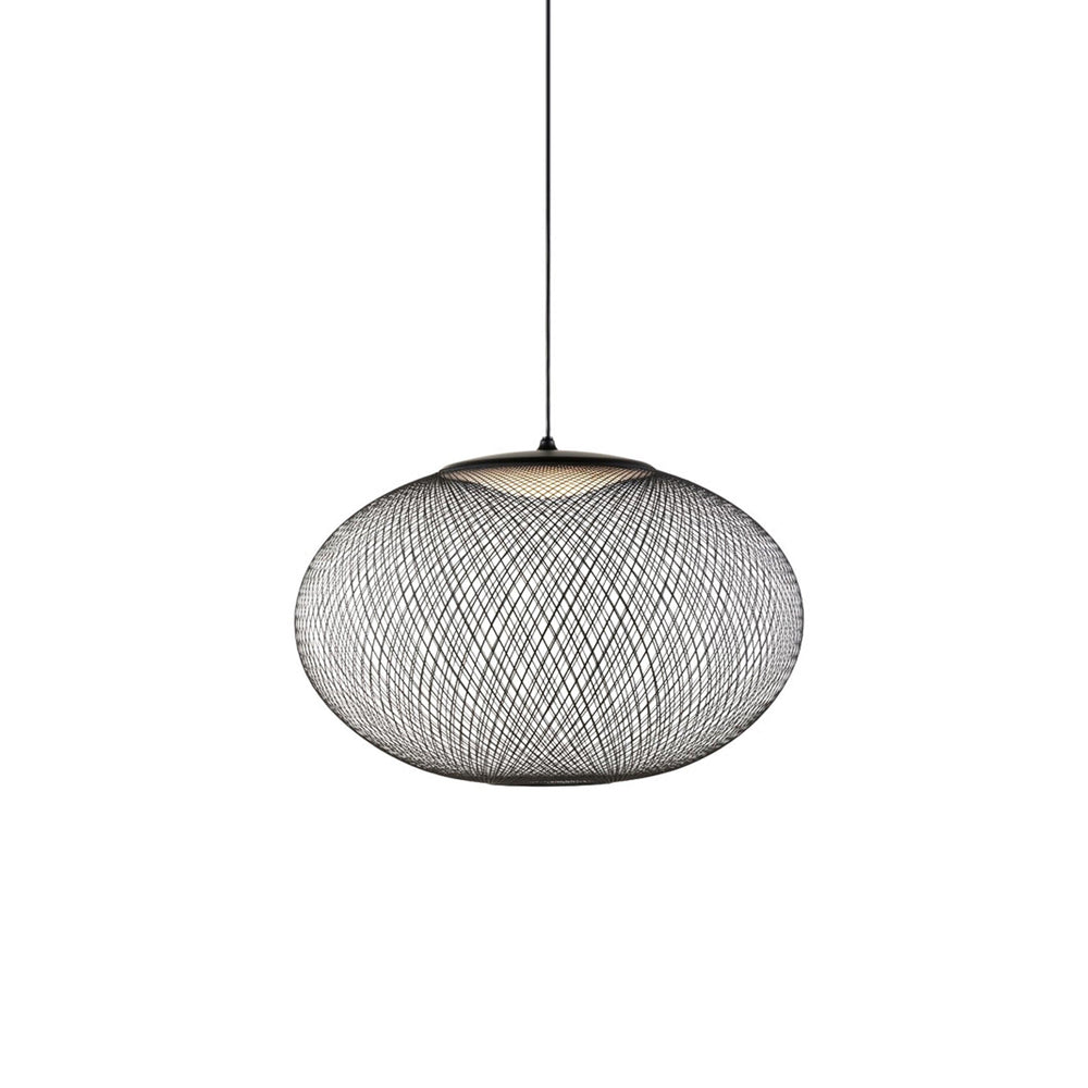 Modern Latticed Metal Mesh Pendant Light with Integrated LED for Living Room and Dining Areas