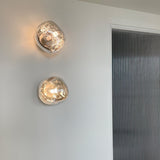 Modern Lava Melted Glass Wall Sconce Mirror Finish Indoor Accent Lighting