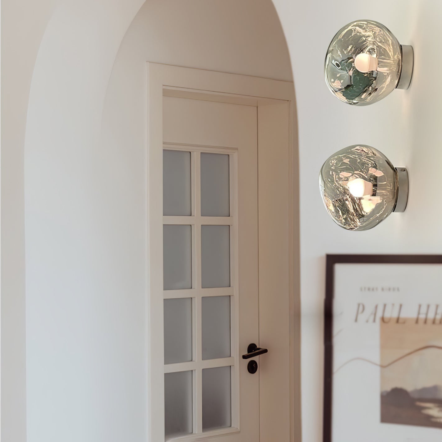 Modern Lava Melted Glass Wall Sconce Mirror Finish Indoor Accent Lighting