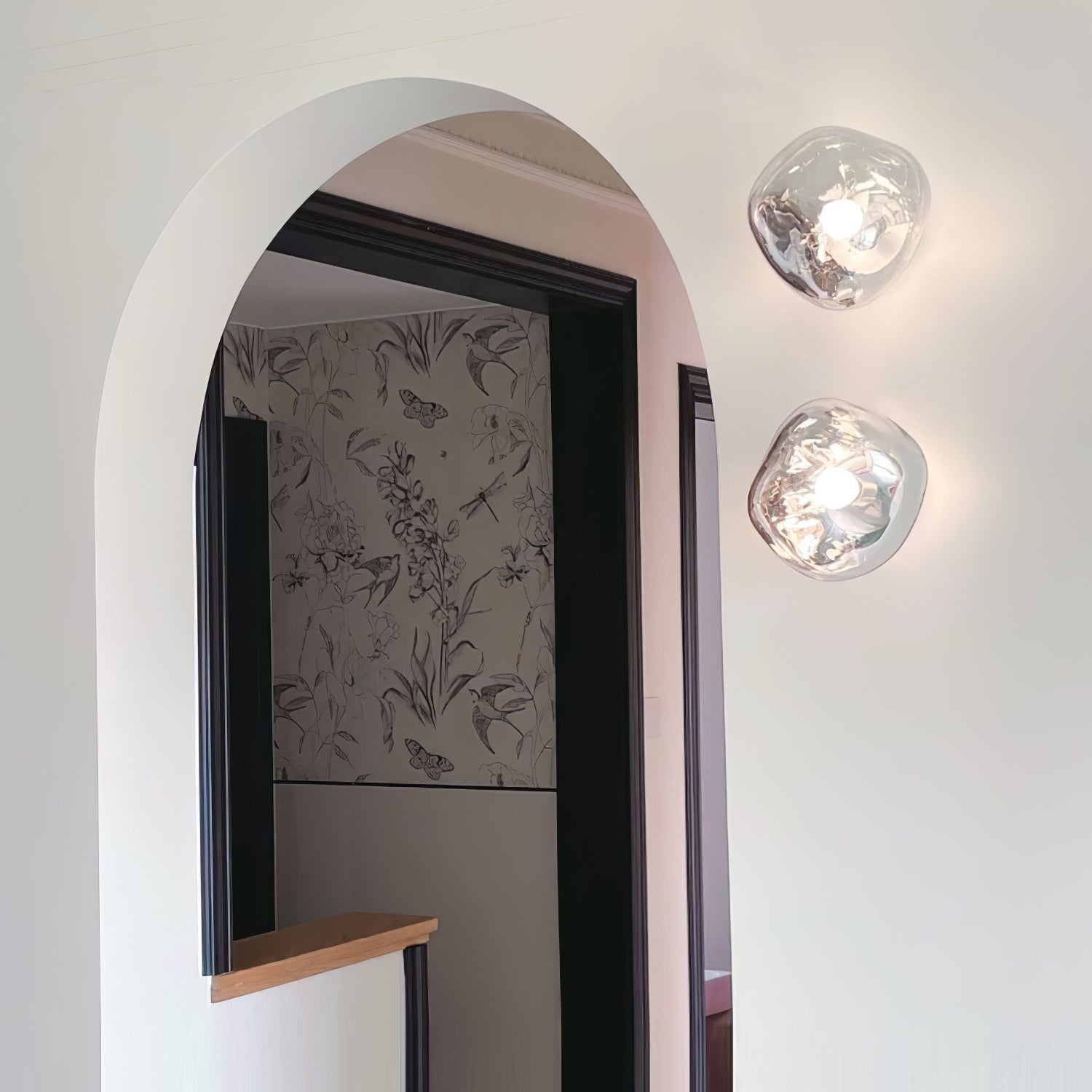 Modern Lava Melted Glass Wall Sconce Mirror Finish Indoor Accent Lighting