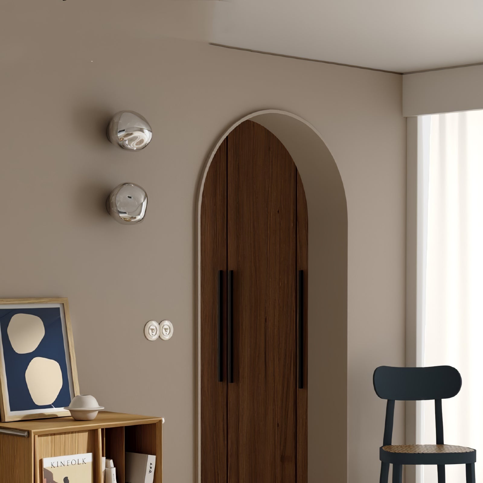 Modern Lava Melted Glass Wall Sconce Mirror Finish Indoor Accent Lighting