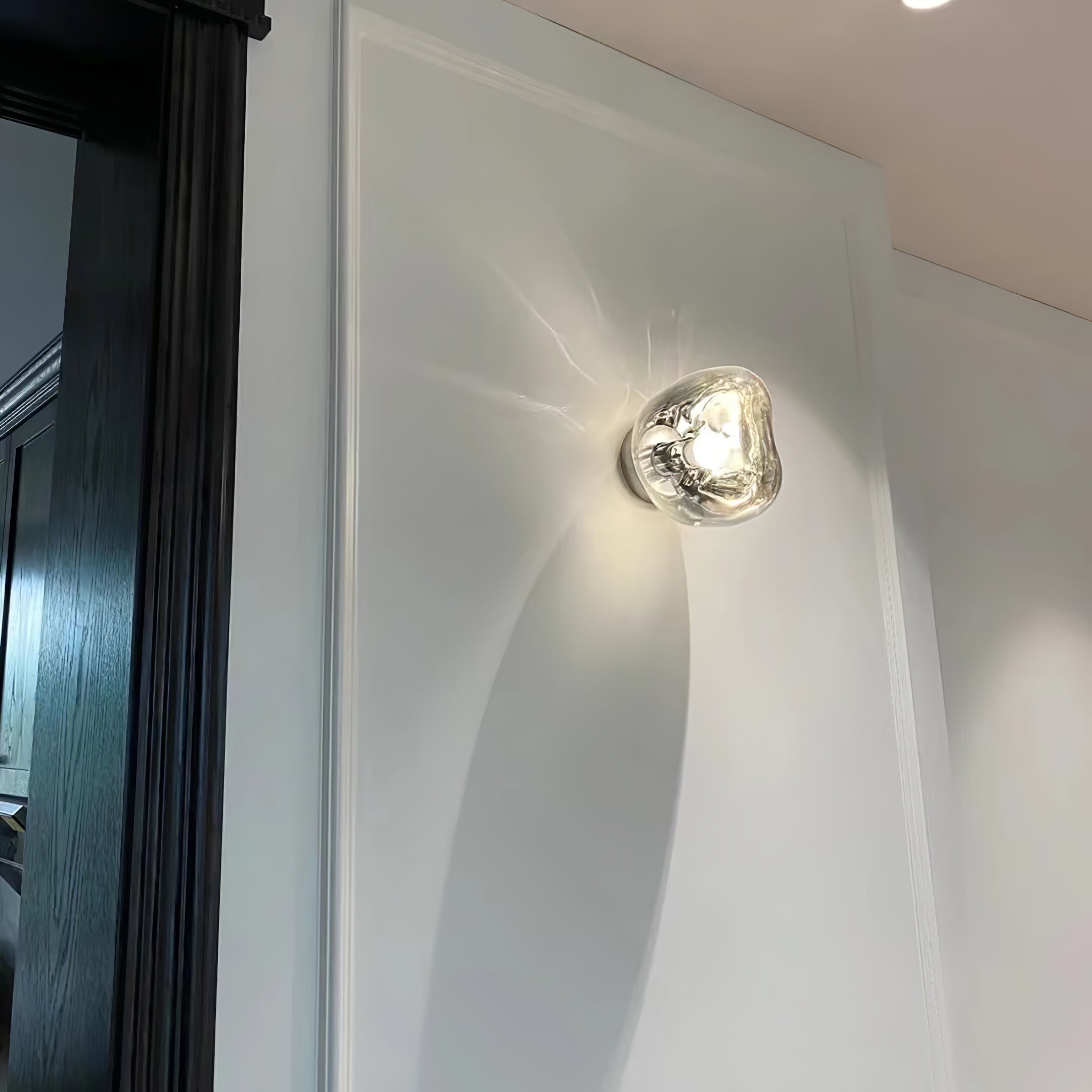 Modern Lava Melted Glass Wall Sconce Mirror Finish Indoor Accent Lighting
