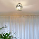 Modern Lava Melted Glass Wall Sconce Mirror Finish Indoor Accent Lighting