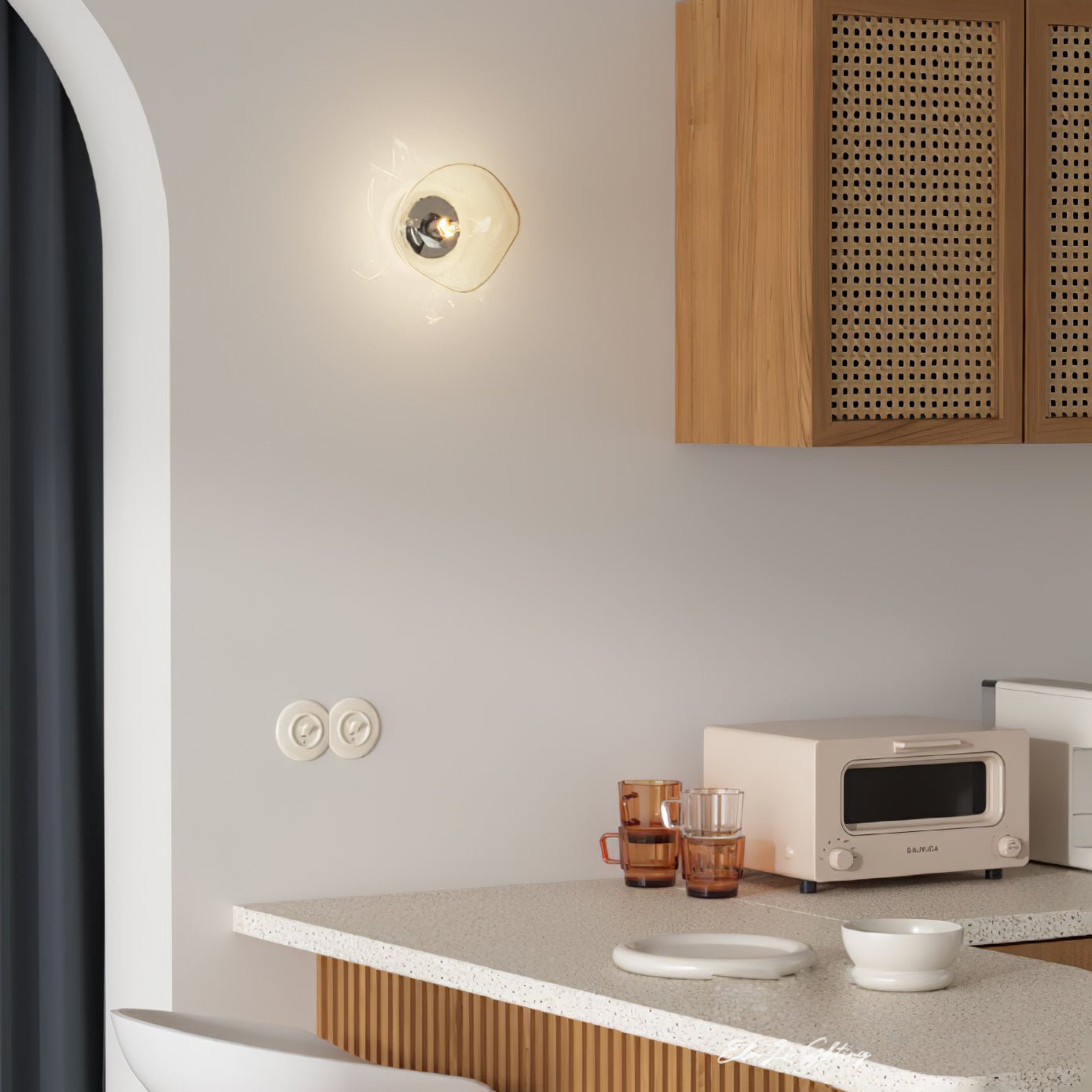 Modern Lava Melted Glass Wall Sconce Mirror Finish Indoor Accent Lighting