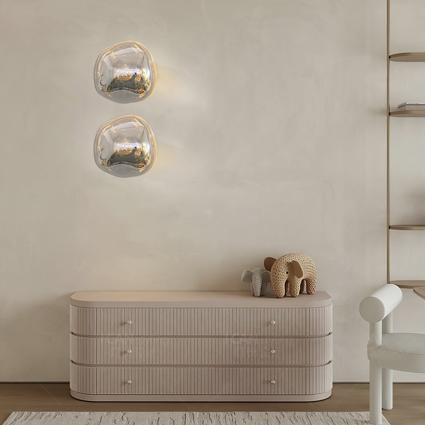 Modern Lava Melted Glass Wall Sconce Mirror Finish Indoor Accent Lighting