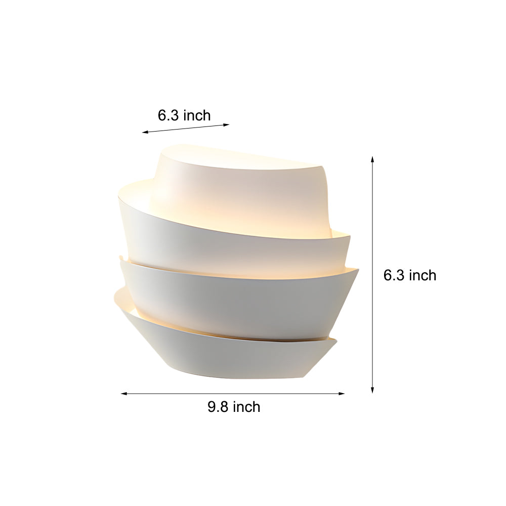 Modern Layered Half Cylinder White Iron Wall Sconce with Up and Down Lighting